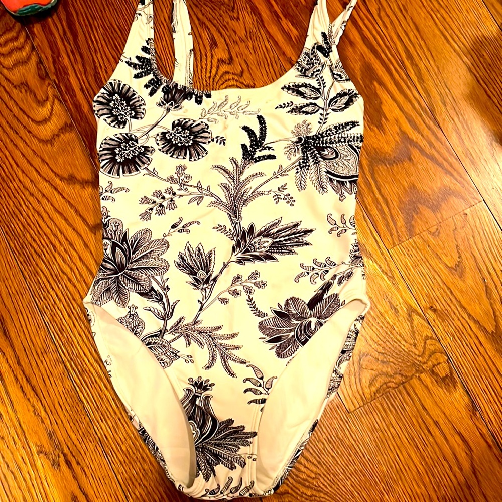 Hermanny by Vix - sewn beaded and embellished cream swimsuit black:silver - 6